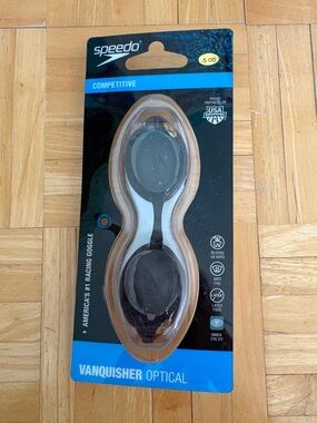Speedo Black Vanquisher Prescription Optical Racing Goggles -5.0
